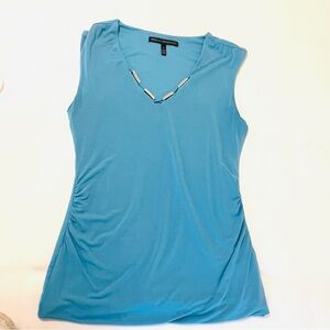 White House Black Market Turquoise V-Neck Tank Top